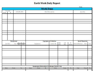 Earth Work Daily Report
